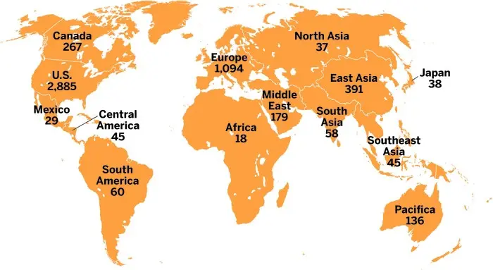 Um mapa-múndi ilustrando o nível de aceitação e uso da terapia com células-tronco em diferentes países